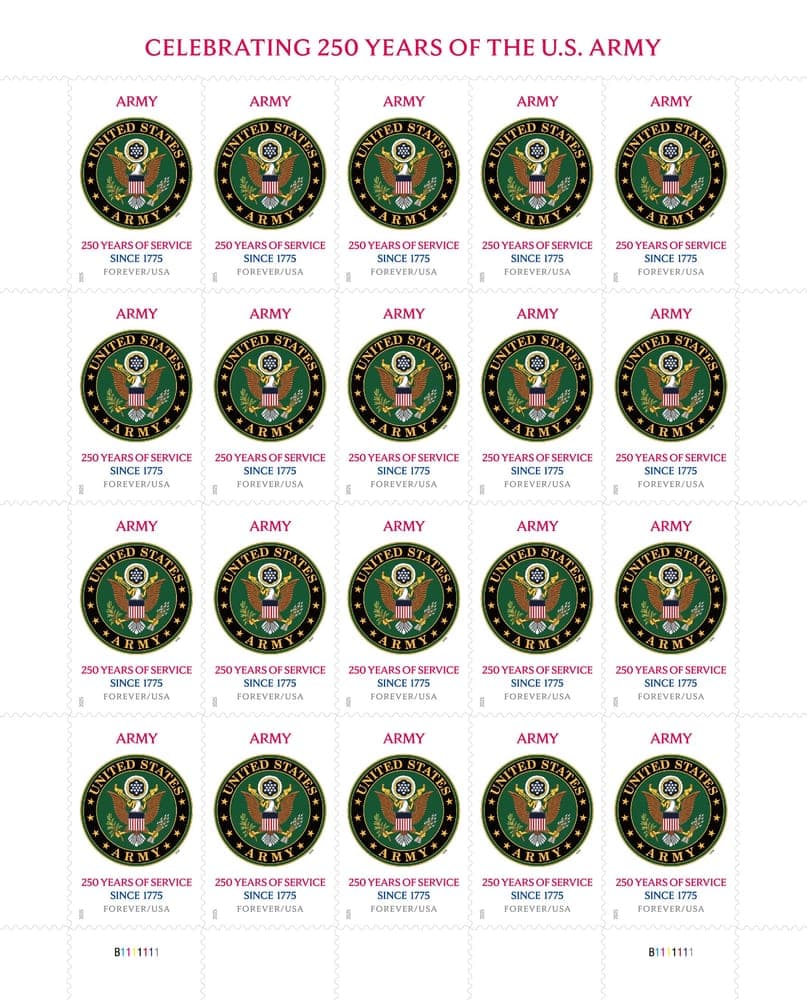 U.S. Army 250th First-Class Mail Forever Postage Stamps