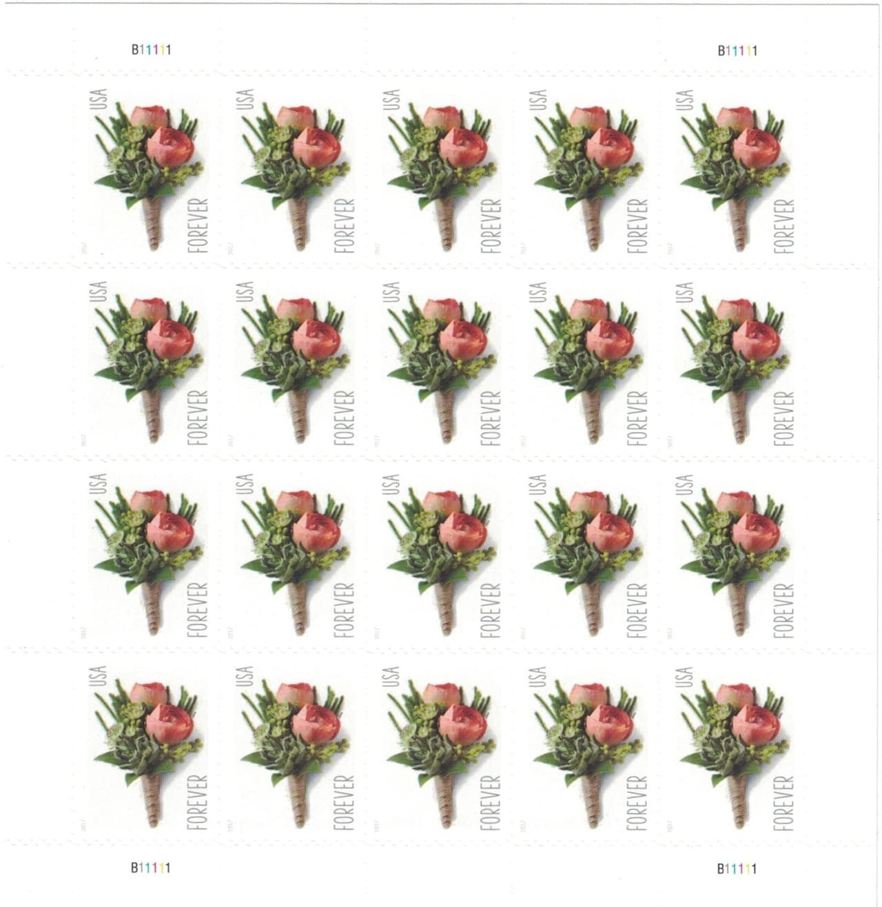 USPS Celebration Boutonniere Forever Postage Stamps